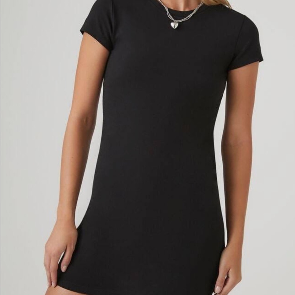 Forever 21 mini black dress with mesh sleeves